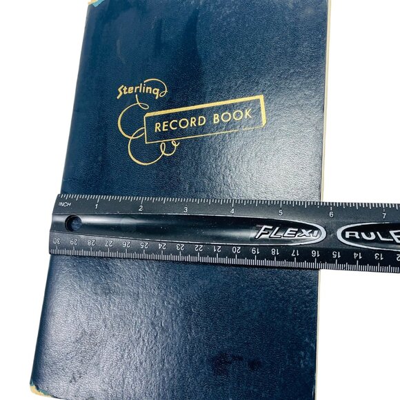 Sterling  Record Book No. 39 - Vintage Lined Pages Midnight Blue Gold Writing - Picture 5 of 5